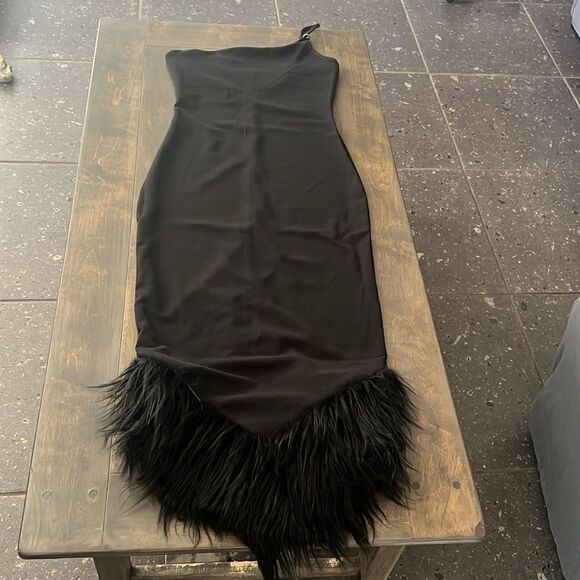 Sexy One Shouder Asymmetrical  RUFFLE MY FEATHERS DRESS - Picture 9 of 15